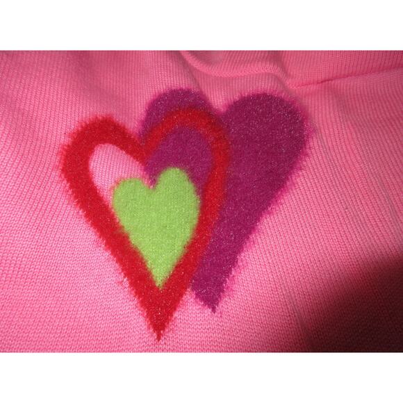 Quacker Factory Hearts A Bursting Intarsia Sweater Plus Size 2X Pink - Picture 4 of 9